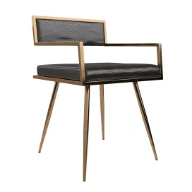 Modrest Rosario Modern Black Rosegold Dining Chair